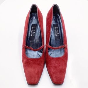 {Stuart Weitzman}  Leather Square Toe Pumps